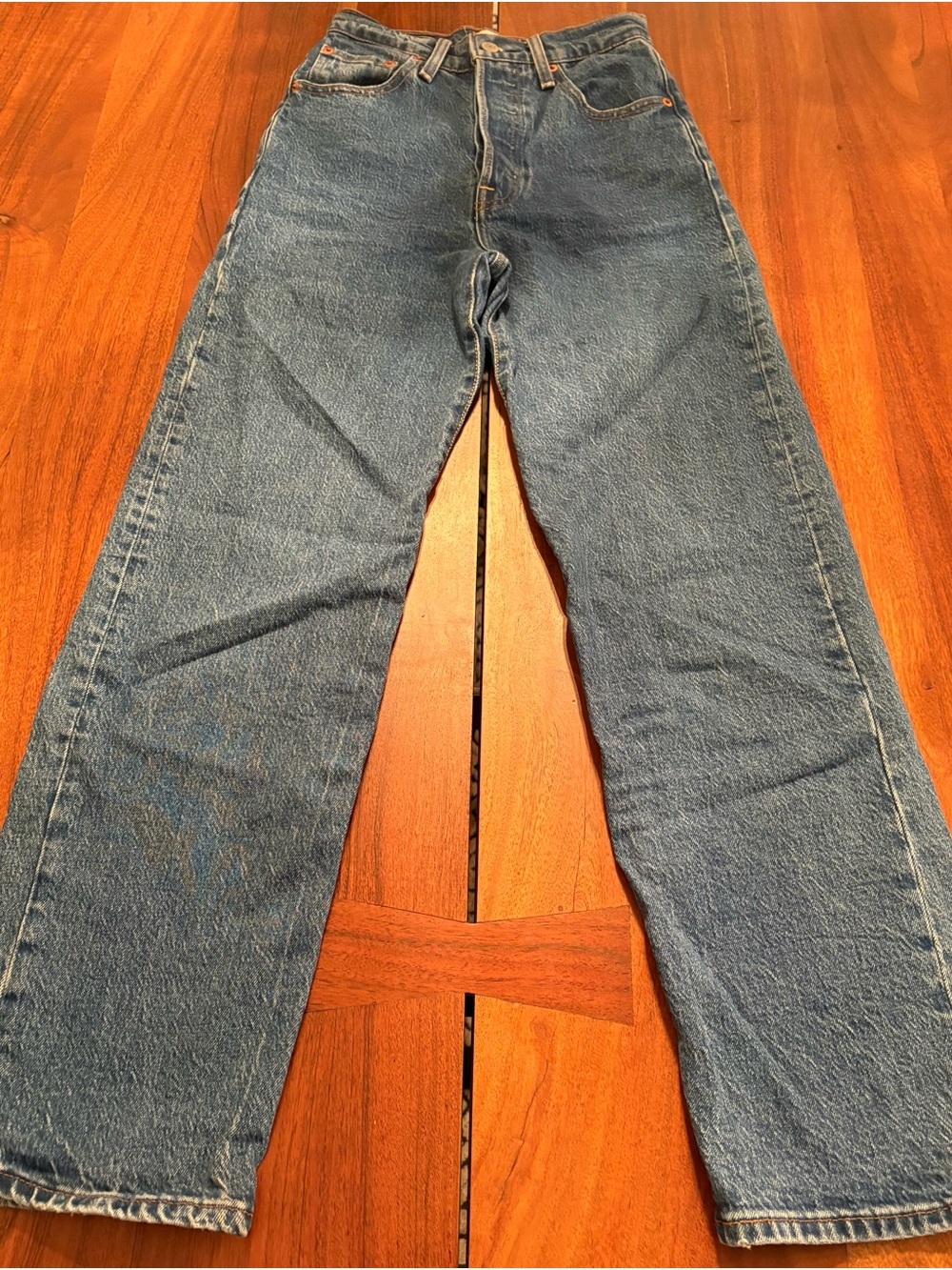 Levi's Premium Women's Ribcage Ankle  Straight-Leg Blue Denim Jeans